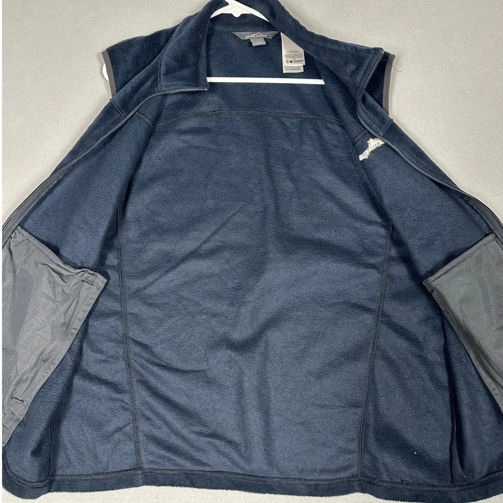 Eddie Bauer Vest Mens Large Navy Blue Full Zip Fleece Outdoor Gorpcore Layering